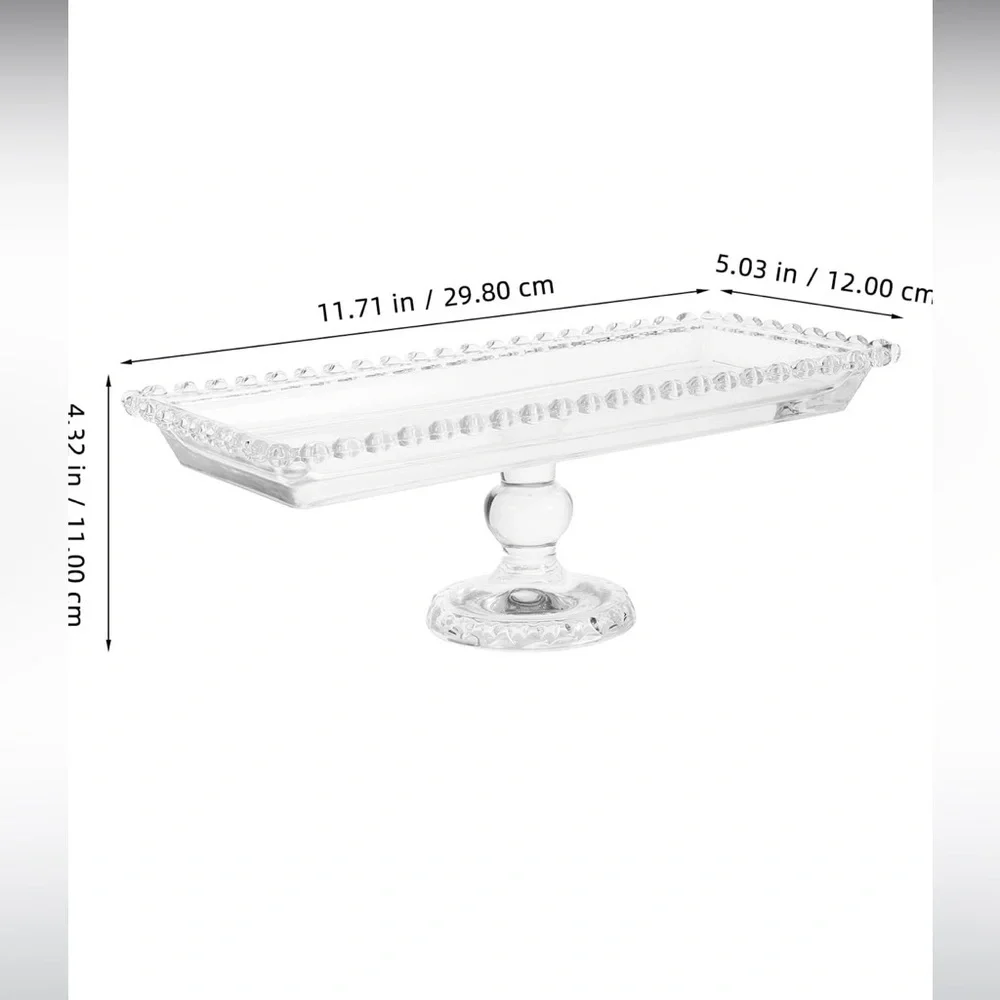 Cabilock Glass Stand Serving Plate 11.7inch Serving Platter Footed Buffet
